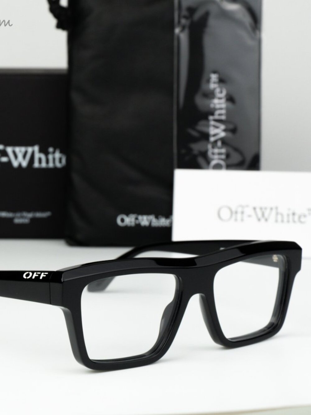 Off-White Women Eyeglasses Black Square OERJ07H STYLE 7H 1000 NEW AUTHENTIC